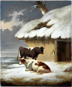 Cattle Before A Barn In Winter by Paulus Potter