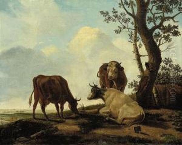 Cattle In A River Landscape - view 1