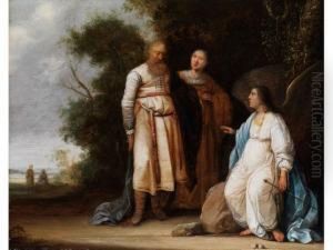 Manoah Und Seinem Weib Wird Von Einem Engel Die Geburt Eines Sohnes Verkundet by Pieter Symonsz Potter
