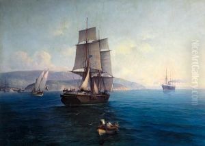 Sailing Ship And Steamer