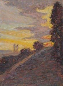 Coucher De Soleil by Leon Pourtau