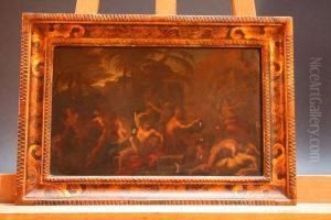 L'ivresse De Bacchus Sous Un Buste De Silene by Nicolas Poussin
