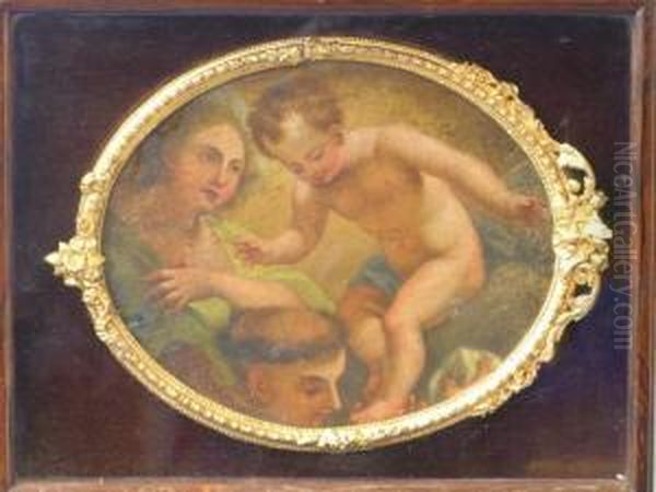 The Baby Jesus And St John, Fragment In Oval Frame - view 1