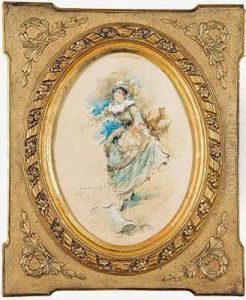 Retrato De Dama by Vicente Poveda Y Juan