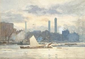 River Traffic At Bankside; Together With Three Other Views Of London
