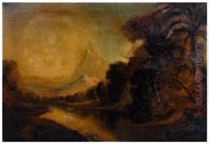 Romantic Tropical Landscape by Lucien Whiting Powell