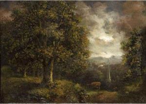Cattle Beneath Trees At Dusk by Mary Powell