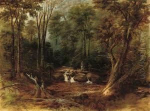 Maoris Crossing A Forest Stream