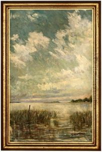 Landscape With Clouds And Marshes Along The River Richelieu by Tyrone Power Sr.