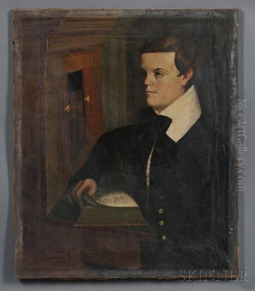 Portrait Of A Boy Studying Geometry - view 1
