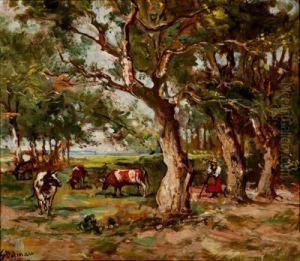 Vacas Pastando by Emilio Poy Dalmau
