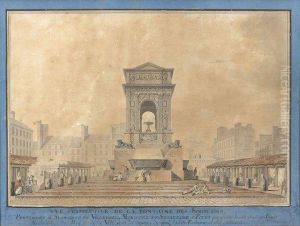 Vue Perspective De La Fontaine Des Innocents by Bernard Poyet