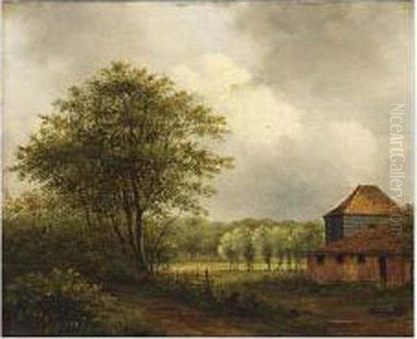 A Barn In A Wooded Landscape - view 1