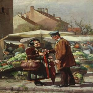 Meeting At The Market by Christian Pram-Henningsen
