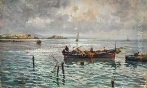 Marina Con Barche by Attilio Pratella