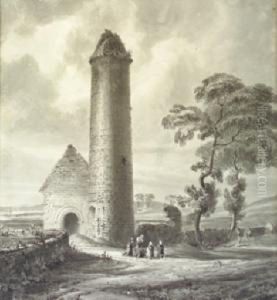 Round Tower And Chapel At Clonmacnoise by Charles Vallancey Pratt