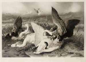 The Swannery Invaded By Eagles by Joseph Bishop Pratt
