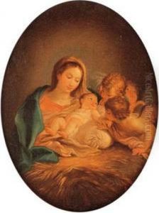 Virgen Con Nino by Francisco Preciado De La Vega