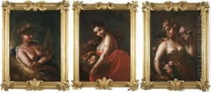 Tre Allegorie Con Figure Femminili by Carlo Preda