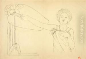A Study Of A Girl by Vojtech Adalbert Preissig