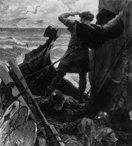 Szene Aus Der Edda Oder Der Nibelungensage.