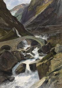Alte Brucke Auf Dem Gotthard Bei Goschenen (teufelsbrucke)