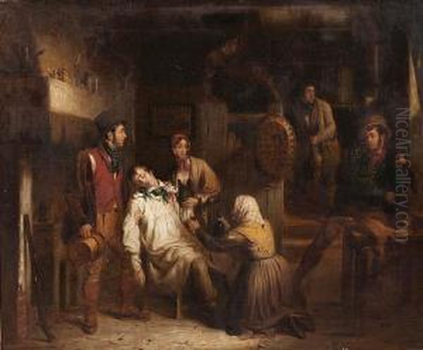 "industry" And "idleness" A Farmworker'sfamily At Supper With A Beggar At The Door And Companion Piece Of Awounded Poacher Surrounded By His Family And Friends Who Are Hidingthe Day's Spoils - view 1