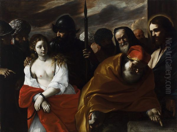 Christ And The Woman Taken In Adultery by Mattia Preti