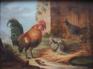 Poultry By A Barn by Jean Prudhomme Preudhomme
