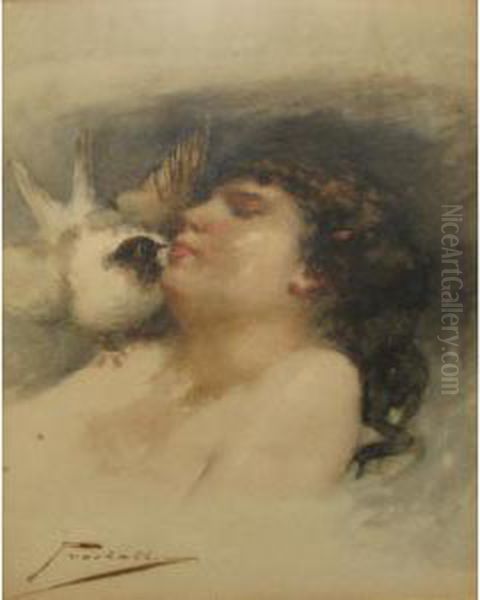 Woman With A Dove - view 1