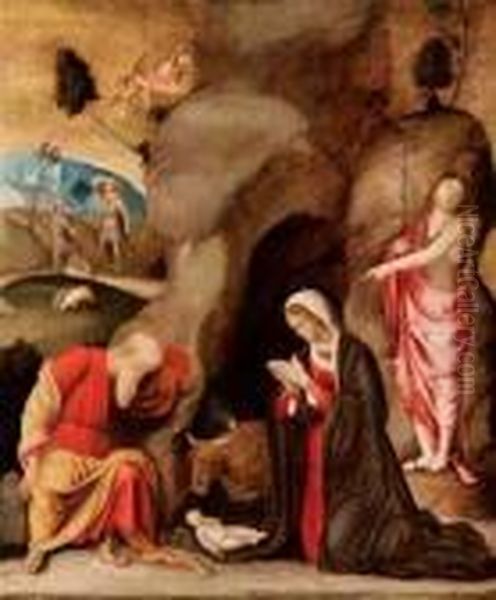 Nativita Con San Giovanni Battista E L'annuncio Ai Pastori - view 1