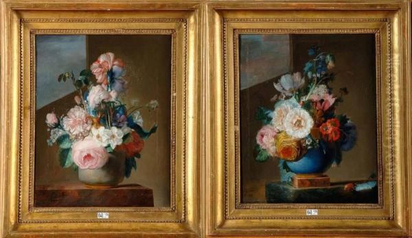 Vase De Fleurs Sur Un Entablement - view 1