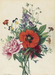 A Bouquet Of Flowers by Jean Louis, Le Jeune Prevost