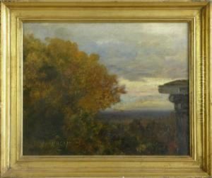 Herbstlandschaft Mit Grosem Baum by Ernest Preyer