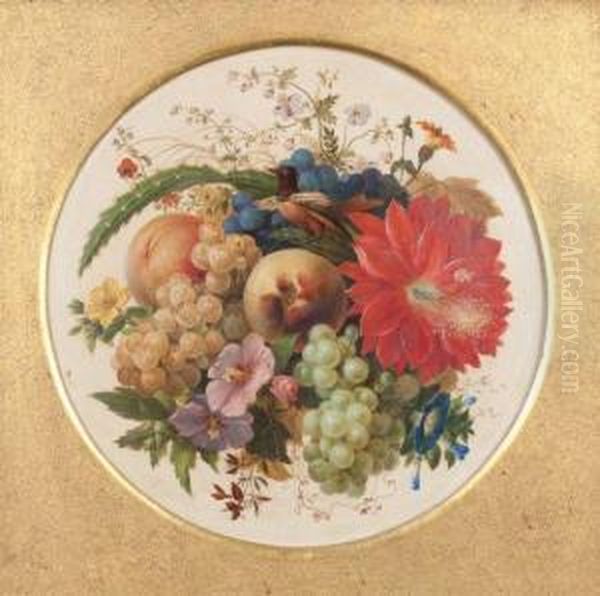 Nature Morte Aux Fleurs, Oiseaux Et Fruits - view 1