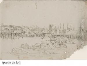 Vue D'un Port Du Moyen-orient by Aloysius Amadeus Preziosi