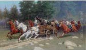 Cavalry On The Attack by Ivan Petrovich Prianishnikov