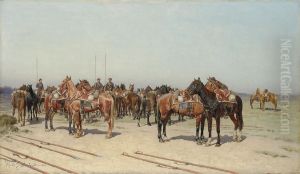 His Majesty's Life-guard Cossack Regiment On Manoeuvres by Ivan Petrovich Prianishnikov