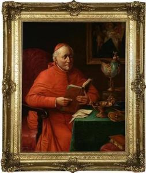 Seated Cardinal Reading - view 1