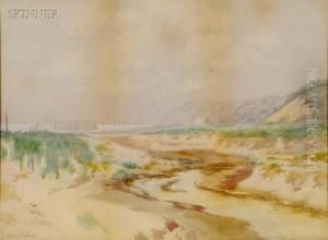 Beach View With Winding Stream by J.Ambrose Prichard
