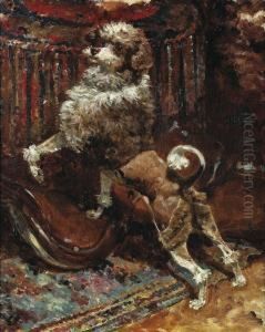Le Caniche De La Mere De L'artiste Tondu A La Lion by Rene Pierre Princeteau