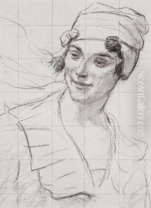 Etude De Femme En Tenue De Plage by Rene Xavier Francois Prinet