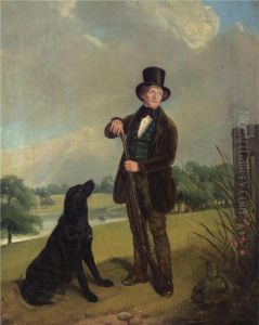 Mr Burdett With His Gun Dog In The Grounds Of Coombe Abbey, Coventry
