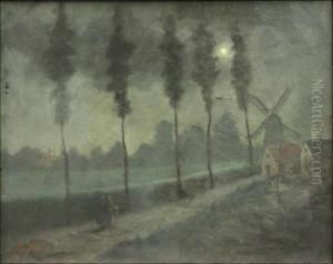 Figure On A Moonlit Path by Benjamin Prins