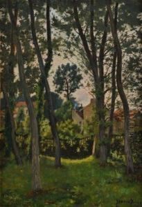 Arbres,sous Bois Et Maisons by Pierre Ernest Prins