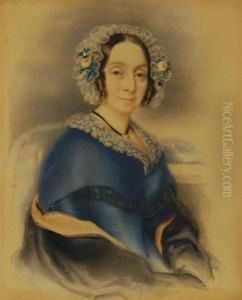 Portrait Of A Lady With Bonnet by August Prinzhofer