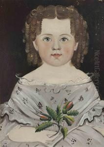 Portrait Of A Young Girl In A Gray Dress by William Matthew Prior