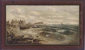 Fishing Boats Preparing To Moor, Grimby Harbour by Edward Pritchard
