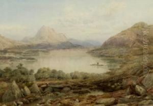 A Scottish Mountain Scene From The Edgeof Loch Maree