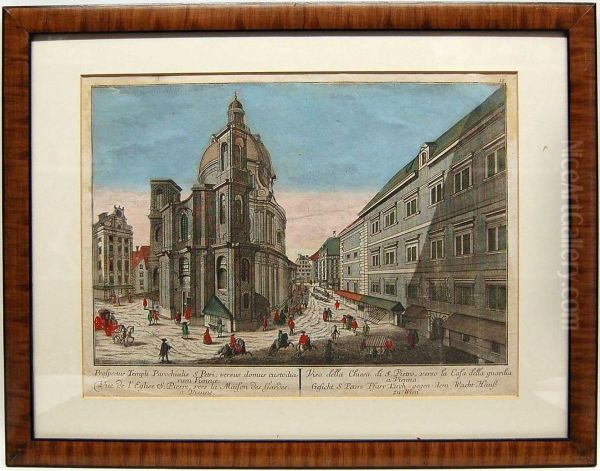 "gesicht S Peters Pfarrkirch Gegen Den Wachthaus Zuwien". - view 1